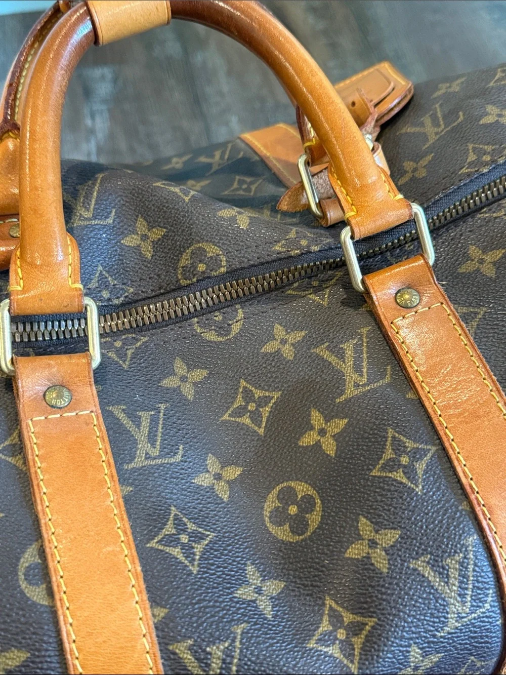 Louis Vuitton Monogram Canvas Travel Duffle with Vachetta Trim